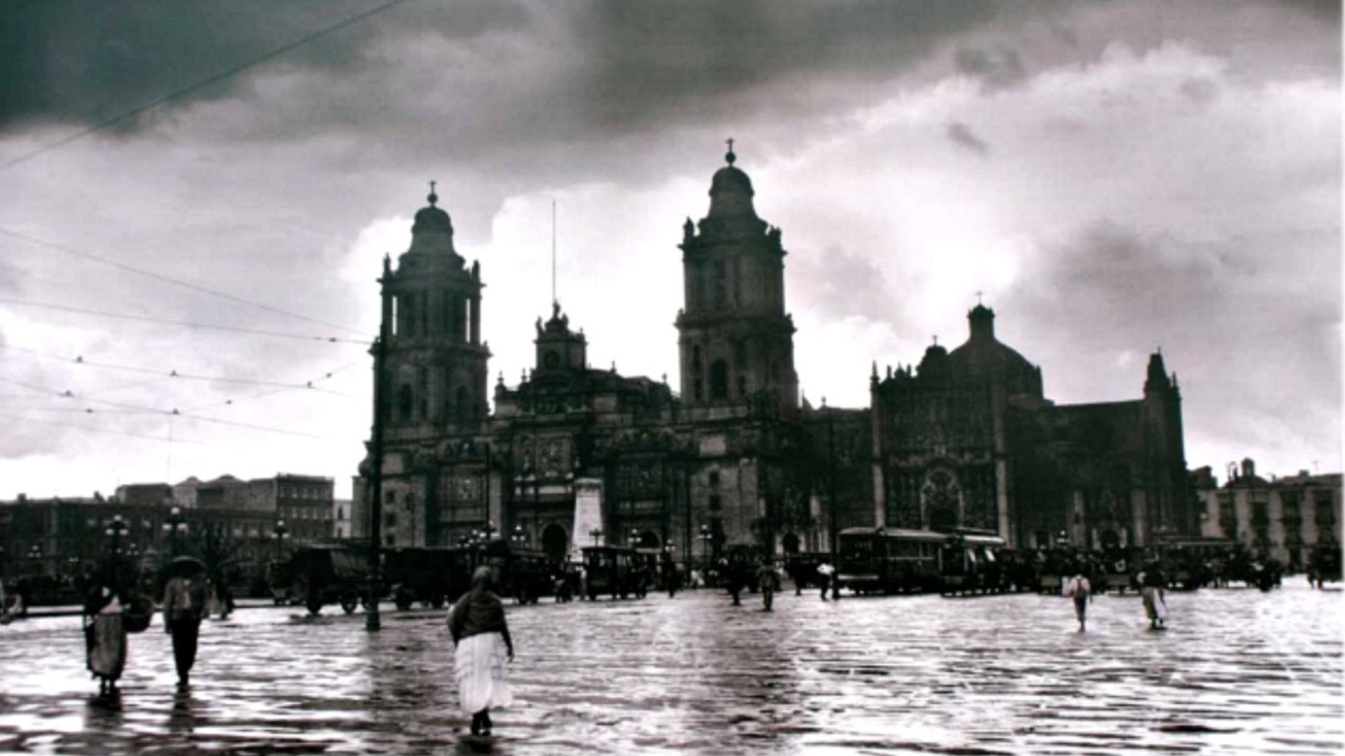 Zócalo de la ciudad de México cuando aun tenia agua